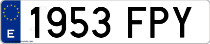Ejemplo de matrícula de coche ordinaria 1953 FPY
