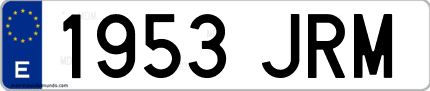 Ejemplo de matrícula de coche ordinaria 1953 JRM