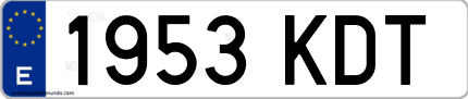 Ejemplo de matrícula de coche ordinaria 1953 KDT