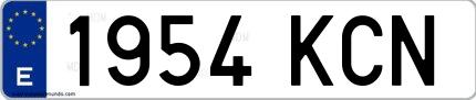 Ejemplo de matrícula española 1954 KCN