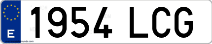 Ejemplo de matrícula de coche ordinaria 1954 LCG