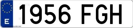 Ejemplo de matrícula española 1956 FGH