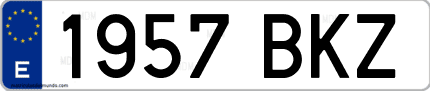 Ejemplo de matrícula de coche ordinaria 1957 BKZ