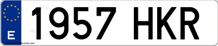 Ejemplo de matrícula de coche ordinaria 1957 HKR