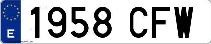 Ejemplo de matrícula española 1958 CFW
