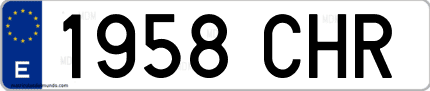 Ejemplo de matrícula de coche ordinaria 1958 CHR