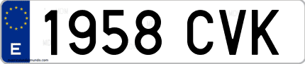 Ejemplo de matrícula de coche ordinaria 1958 CVK