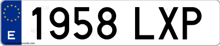 Ejemplo de matrícula de coche ordinaria 1958 LXP
