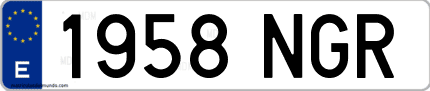 Ejemplo de matrícula de coche ordinaria 1958 NGR