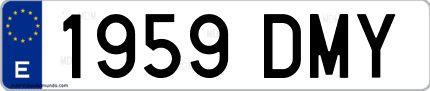 Ejemplo de matrícula de coche ordinaria 1959 DMY