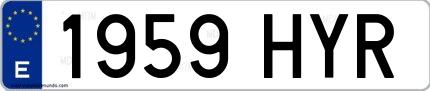 Ejemplo de matrícula española 1959 HYR