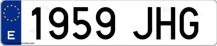 Ejemplo de matrícula española 1959 JHG