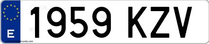 Ejemplo de matrícula de coche ordinaria 1959 KZV