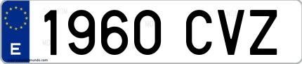 Ejemplo de matrícula española 1960 CVZ