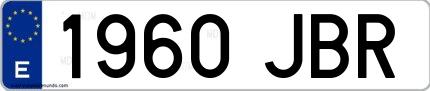 Ejemplo de matrícula española 1960 JBR