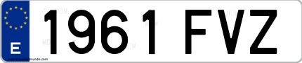 Ejemplo de matrícula de coche ordinaria 1961 FVZ