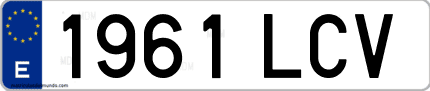 Ejemplo de matrícula de coche ordinaria 1961 LCV