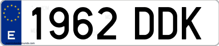 Ejemplo de matrícula de coche ordinaria 1962 DDK