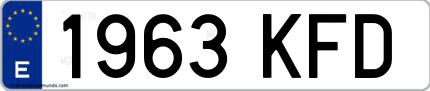 Ejemplo de matrícula española 1963 KFD