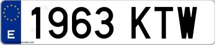 Ejemplo de matrícula española 1963 KTW