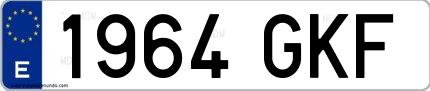 Ejemplo de matrícula española 1964 GKF