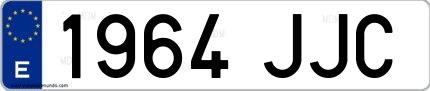 Ejemplo de matrícula española 1964 JJC