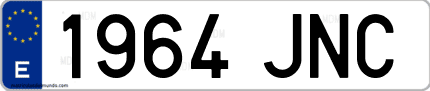 Ejemplo de matrícula de coche ordinaria 1964 JNC