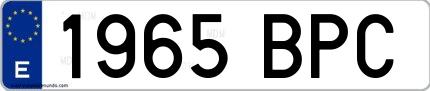Ejemplo de matrícula española 1965 BPC