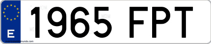 Ejemplo de matrícula de coche ordinaria 1965 FPT
