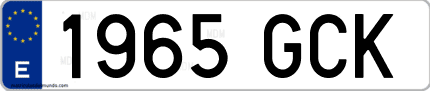 Ejemplo de matrícula de coche ordinaria 1965 GCK