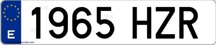 Ejemplo de matrícula española 1965 HZR