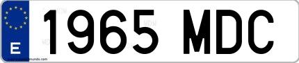 Ejemplo de matrícula española 1965 MDC