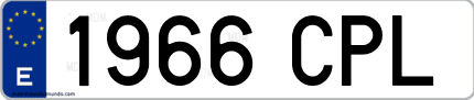 Ejemplo de matrícula de coche ordinaria 1966 CPL