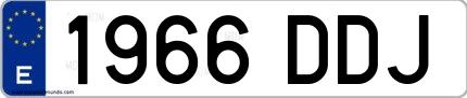 Ejemplo de matrícula española 1966 DDJ