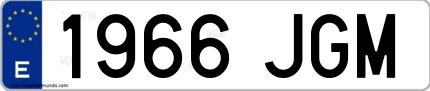 Ejemplo de matrícula española 1966 JGM