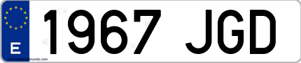 Ejemplo de matrícula de coche ordinaria 1967 JGD