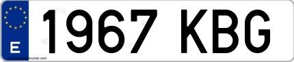 Ejemplo de matrícula española 1967 KBG