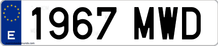 Ejemplo de matrícula de coche ordinaria 1967 MWD