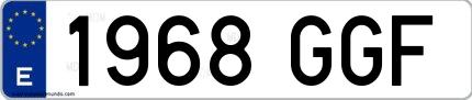 Ejemplo de matrícula española 1968 GGF