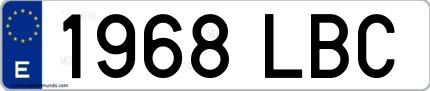 Ejemplo de matrícula española 1968 LBC