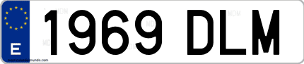 Ejemplo de matrícula de coche ordinaria 1969 DLM