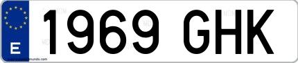 Ejemplo de matrícula española 1969 GHK