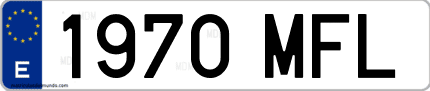 Ejemplo de matrícula de coche ordinaria 1970 MFL