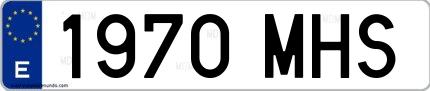 Ejemplo de matrícula española 1970 MHS