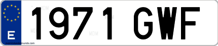 Ejemplo de matrícula de coche ordinaria 1971 GWF
