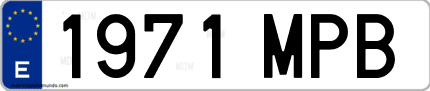 Ejemplo de matrícula de coche ordinaria 1971 MPB