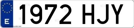 Ejemplo de matrícula española 1972 HJY