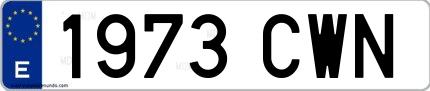 Ejemplo de matrícula española 1973 CWN