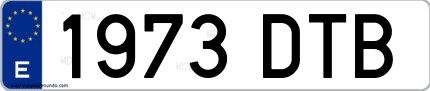 Ejemplo de matrícula española 1973 DTB