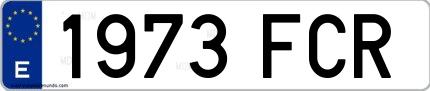 Ejemplo de matrícula española 1973 FCR